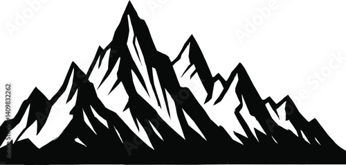 Black tree silhouette vector illustration, a nature design element