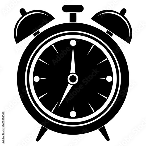 Alarm Clock Silhouette for Time Management Graphics