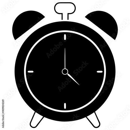 Alarm Clock Silhouette for Time Management Graphics
