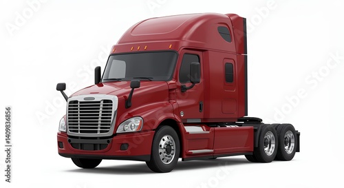 Wallpaper Mural Red semi truck front view commercial vehicle Torontodigital.ca