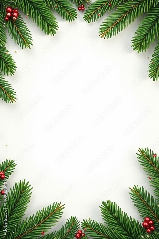 Seamless Christmas Border with Coniferous Branches, winter wonderland, holly, cozy Seamless Christmas Border with Coniferous Branches, winter wonderland, holly, cozy