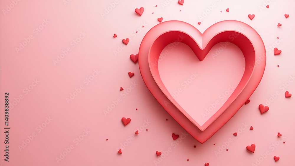 Elegant Heart-Shaped Mother's Day Design: Vibrant Colors & Creative Details for Premium Photo Stock Compositions with Ideal Left-Side Empty Space Elegant Heart-Shaped Mother's Day Design: Vibrant Colors & Creative Details for Premium Photo Stock Compositions with Ideal Left-Side Empty Space