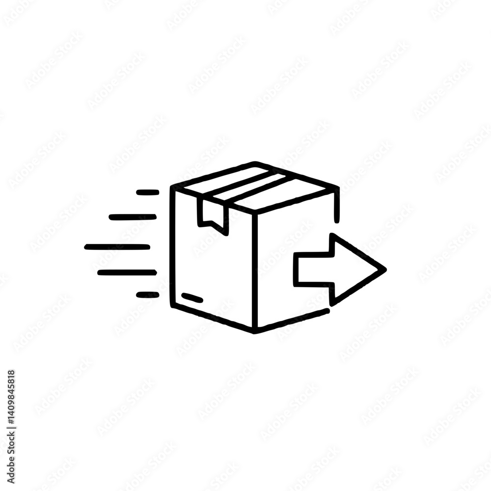 A box icon representing fast delivery for logistics or e-commerce concepts A box icon representing fast delivery for logistics or e-commerce concepts