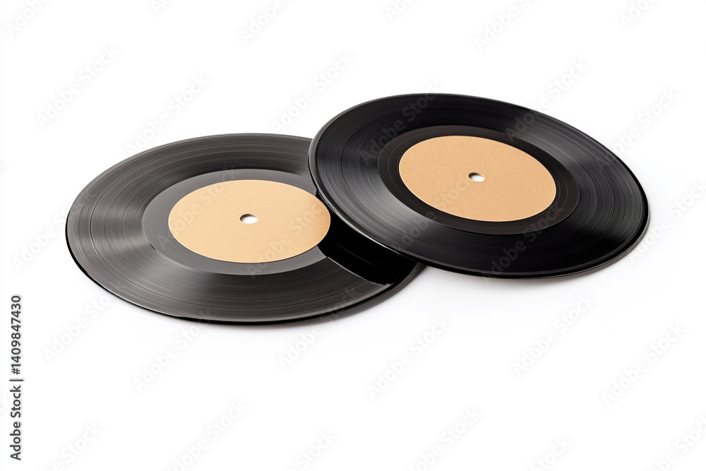 Two vinyl records stacked together nostalgic music memory Two vinyl records stacked together nostalgic music memory