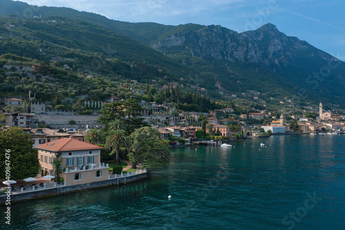 Panoramic Landscape of Lake Garda with Mountains