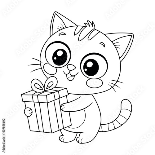 cute little kitten coloring book for kids