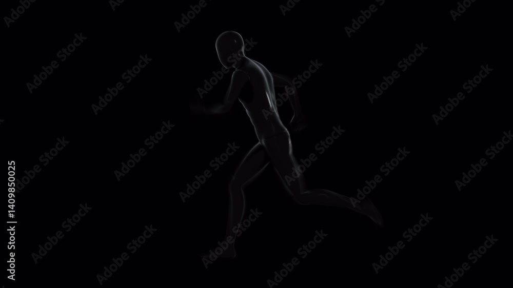 Looping Character Fast Running on Alpha Channel Looping Character Fast Running on Alpha Channel