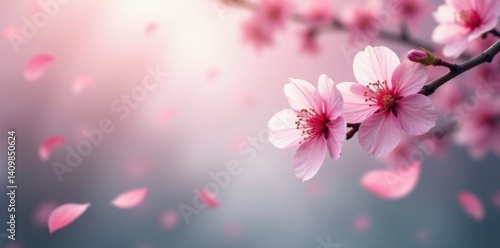 Wallpaper Mural delicate pink sakura petals float gently in soft focus background, spring, abstract Torontodigital.ca