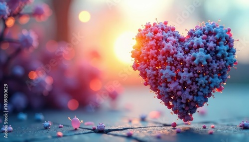 Subtle, fragmented design emerging from blurred background , art, color, modern