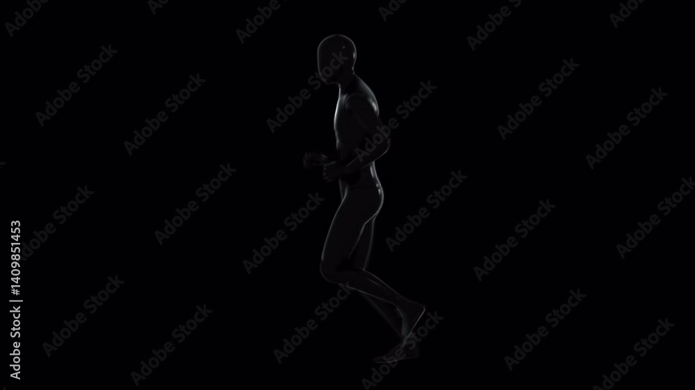 Looping Character Jogging on Alpha Channel Looping Character Jogging on Alpha Channel