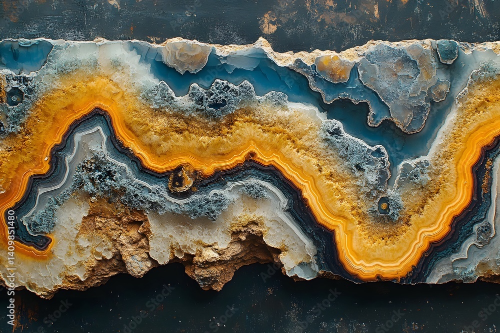 Obraz premium Abstract Agate Geode Art - Natural Mineral Texture for Interior Design and Print Decoration