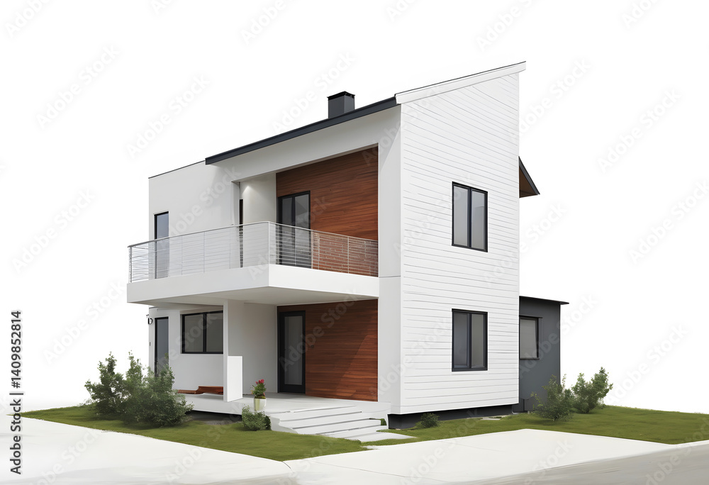 戸建住宅の建築イラスト、外観パース 戸建住宅の建築イラスト、外観パース