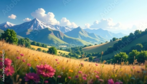 Abstract blurred landscape, perfect for website backgrounds, screen, element, art