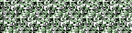 Horizontal abstract mosaic pattern background - seamless wide repetitive vector graphic