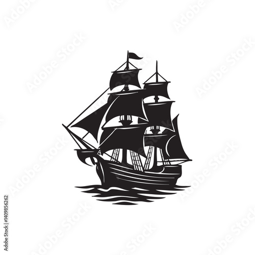 silhouette of a ship