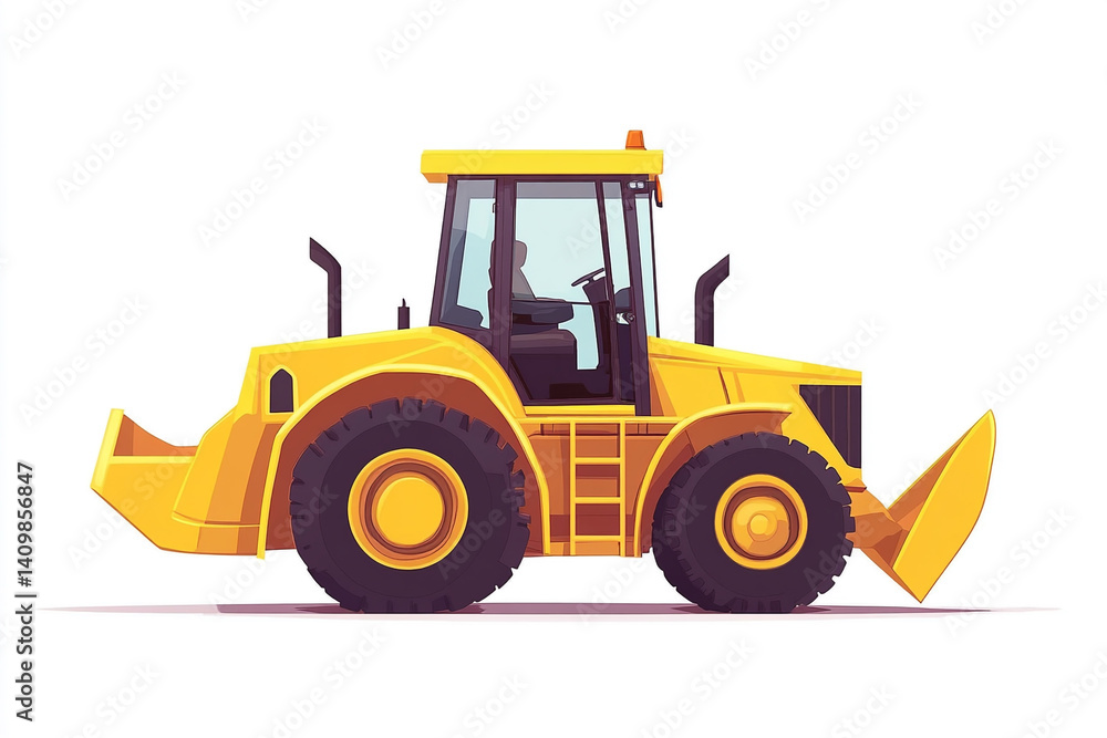 Powerful Yellow Bulldozer Ready for Work Construction Site Vehicle Powerful Yellow Bulldozer Ready for Work Construction Site Vehicle