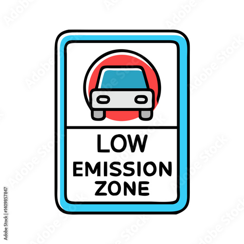 Sign for low emission zone to reduce pollution.