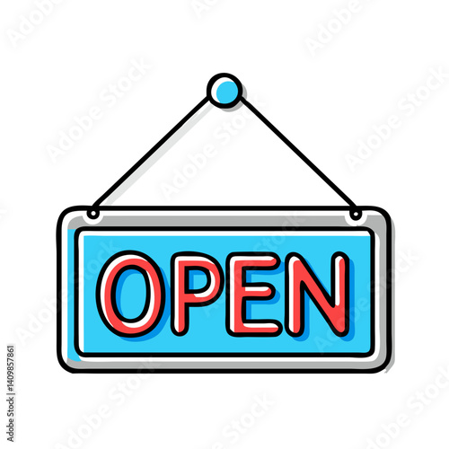 Open sign for business availability or store status.