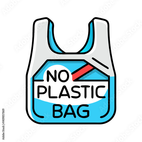 No Plastic Bag" sign promoting zero waste lifestyle.  