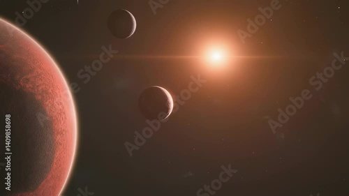 Exploring a distant solar system with three planets orbiting a bright sun