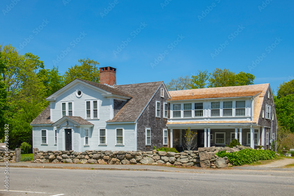 Historic residential building at 174 Branch Street in town center of Scituate, Massachusetts MA, USA.