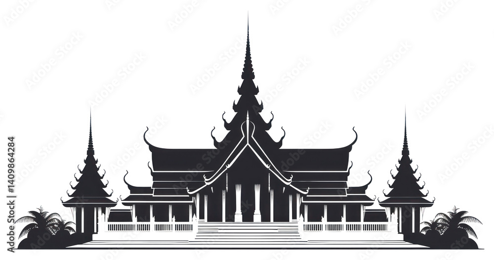 Obraz premium PNG Temple architecture building pagoda.