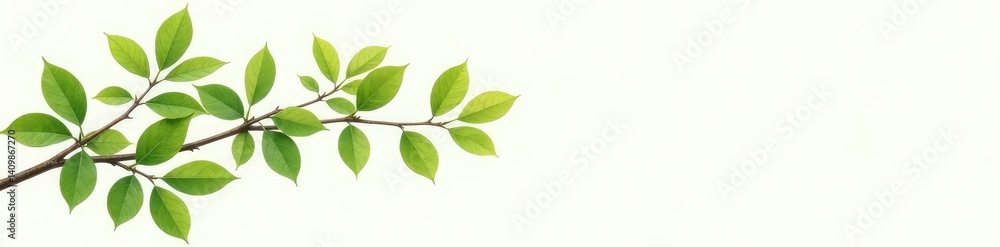 Isolated branches with leaves on white background, leaf, background Isolated branches with leaves on white background, leaf, background
