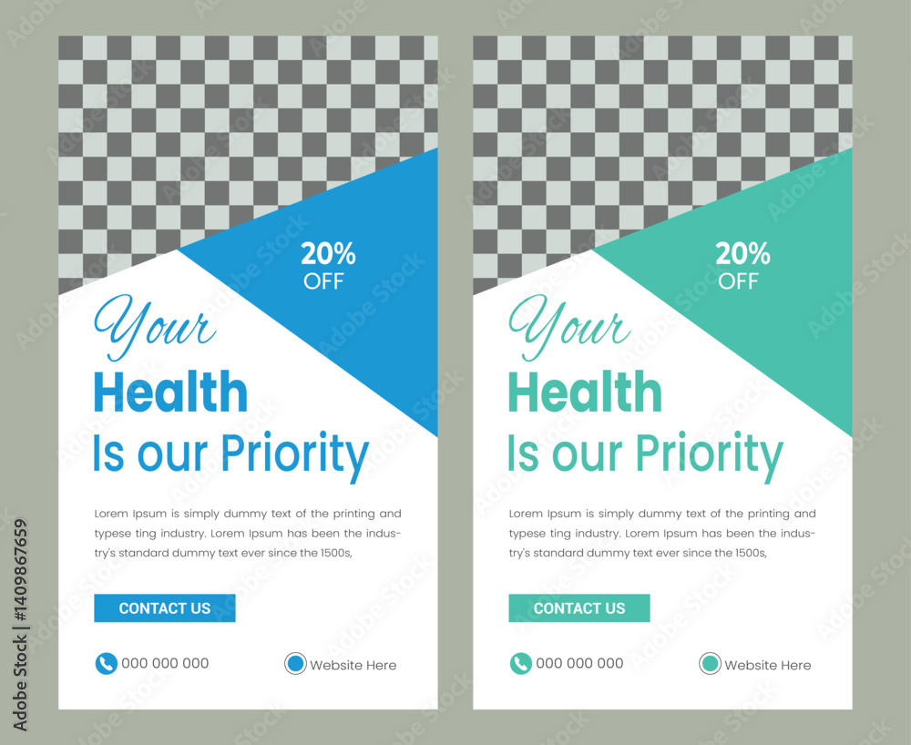 Fototapeta premium Medical healthcare instagram stories and social media story facebook story design template