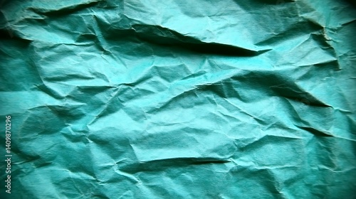 Wallpaper Mural Abstract teal wrinkled paper texture with deep shadows and subtle vignetting Torontodigital.ca