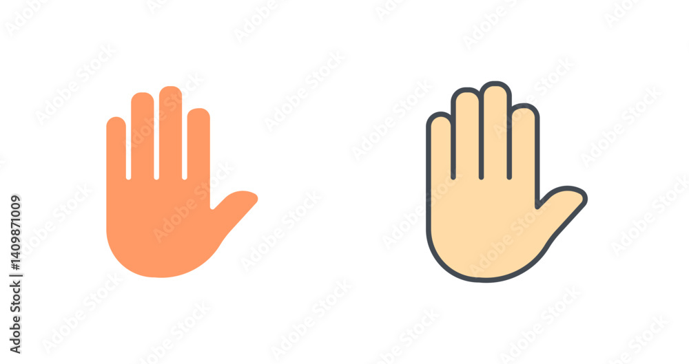 Fototapeta premium Raising Hands Icon Design