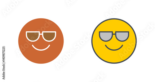 Smiling Face with Sunglasses Icon Design