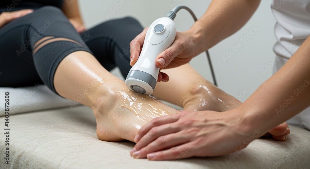 Foot therapy with ultrasound treatment
