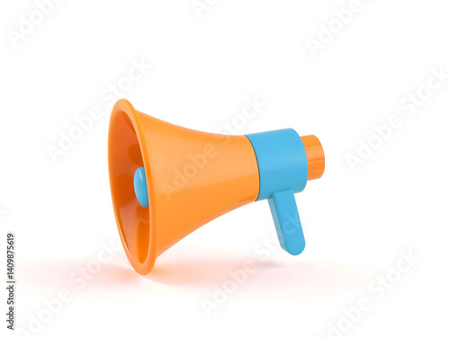 Obraz na płótnie Realistic 3D loudspeaker in vibrant colors used for marketing and alerts. Generative AI w salonie