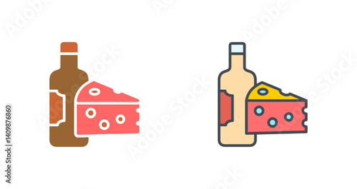 Wine and Cheese Icon Design