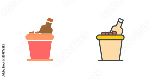 Wine Bottle in Ice Icon Design