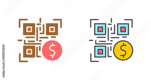 QR Code Payment Icon Design