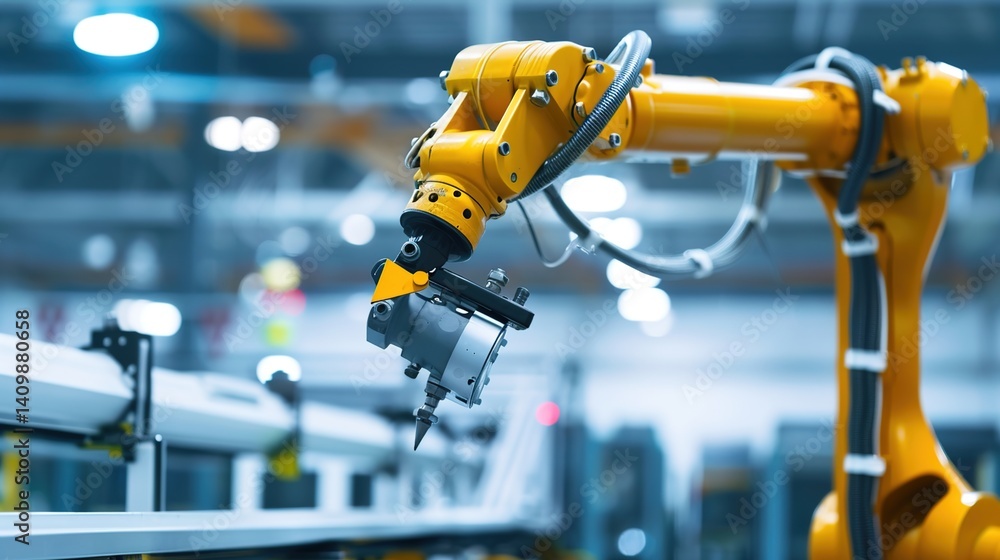 Advanced AI-Powered Robotic Arm in Smart Factory Automation, Industrial Robotics, and Futuristic Manufacturing Technology Advanced AI-Powered Robotic Arm in Smart Factory Automation, Industrial Robotics, and Futuristic Manufacturing Technology