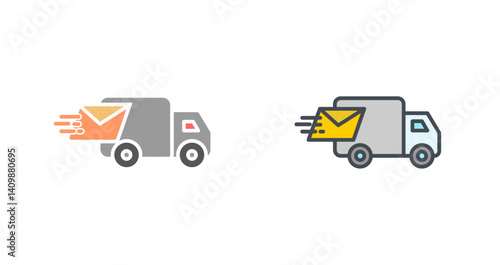 Mail Truck Icon Design