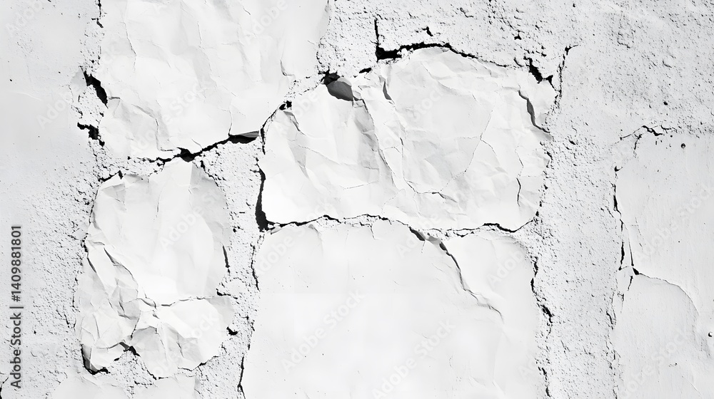 Obraz premium Cracked White Wall Texture Background Abstract Grunge Plaster Surface