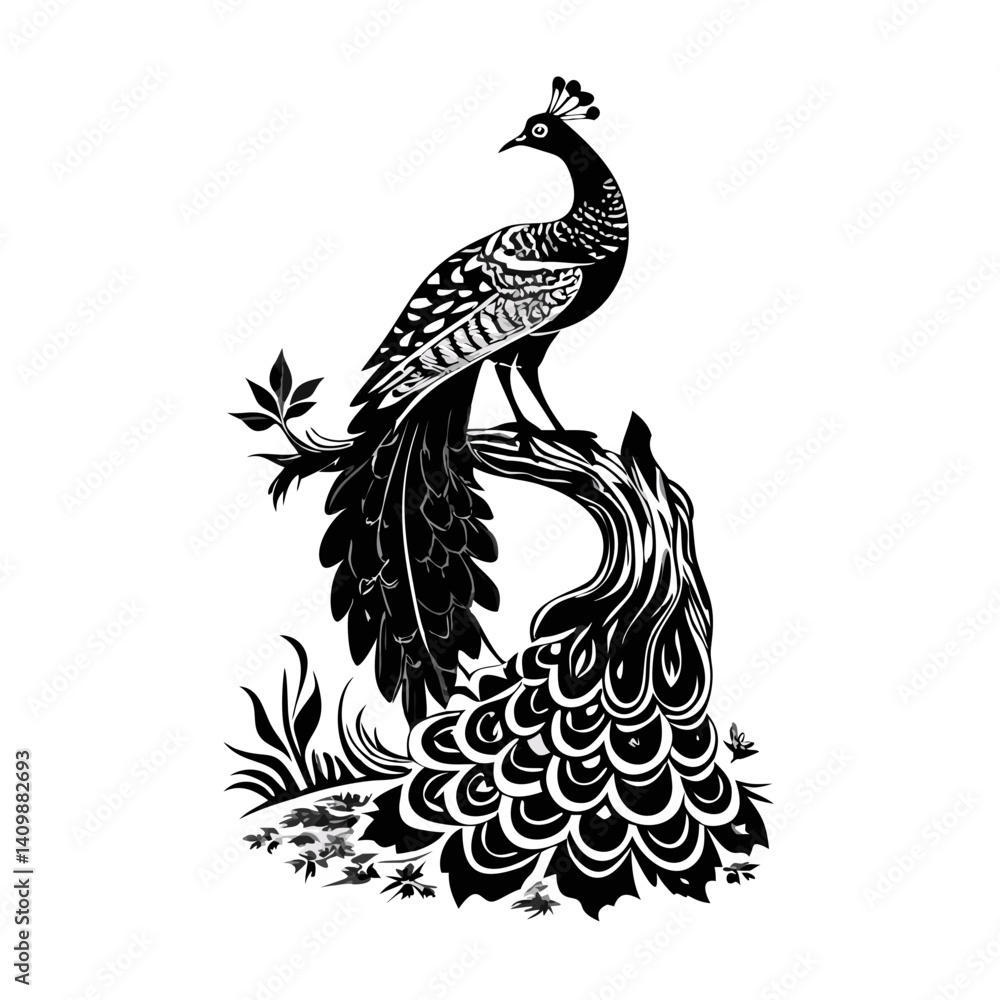 Fototapeta premium peacock feather vector