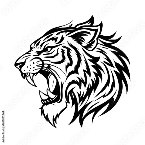 Wallpaper Mural tiger head vector Torontodigital.ca