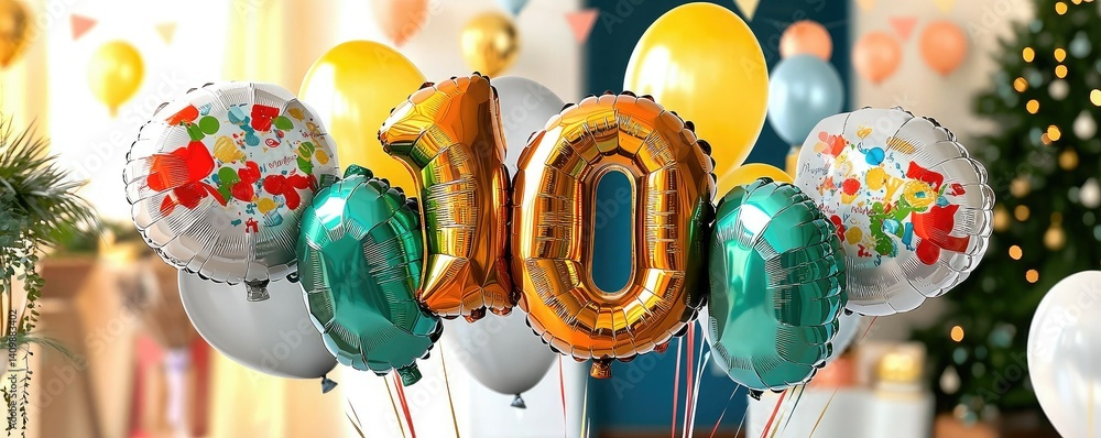 Colorful balloons featuring the number