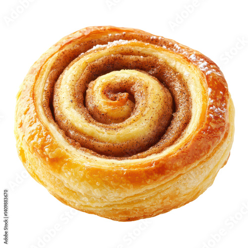Wallpaper Mural Cinnamon Roll Swirl Delight: A close-up of a freshly baked cinnamon roll, with its spiral layers and the sweet aroma of cinnamon and sugar. Torontodigital.ca
