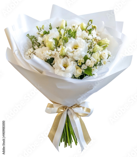 Obraz na płótnie PNG A beautiful bouquet of white flowers arrangement chandelier graphics. w salonie