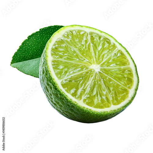 lime half with leaf - fresh citrus fruit