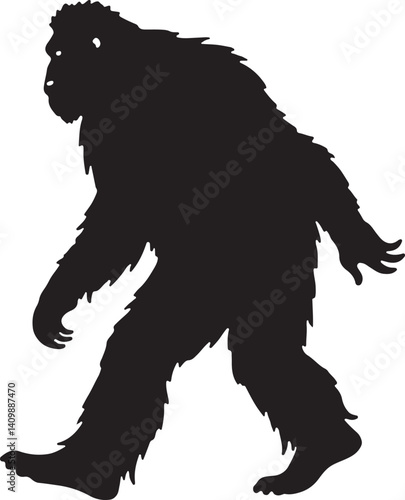 Walking Bigfoot Silhouette – Mythical Creature Illustration

Sasquatch in Motion – Hand-Drawn Forest Legend Art

Monochrome Yeti Sketch – Cryptid in the Wild

