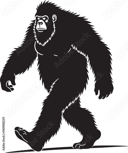 Walking Bigfoot Silhouette – Mythical Creature Illustration

Sasquatch in Motion – Hand-Drawn Forest Legend Art

Monochrome Yeti Sketch – Cryptid in the Wild