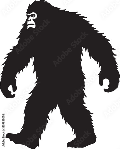 Walking Bigfoot Silhouette – Mythical Creature Illustration

Sasquatch in Motion – Hand-Drawn Forest Legend Art

Monochrome Yeti Sketch – Cryptid in the Wild

