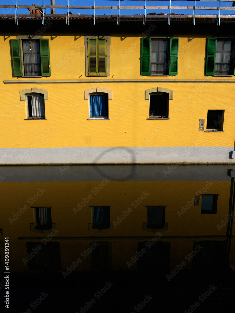 Cassina de Pomm, historic building along the canal Martesana at Milan, Italy