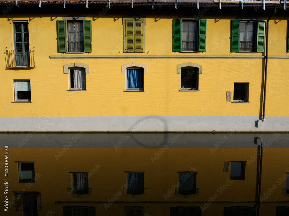 Cassina de Pomm, historic building along the canal Martesana at Milan, Italy
